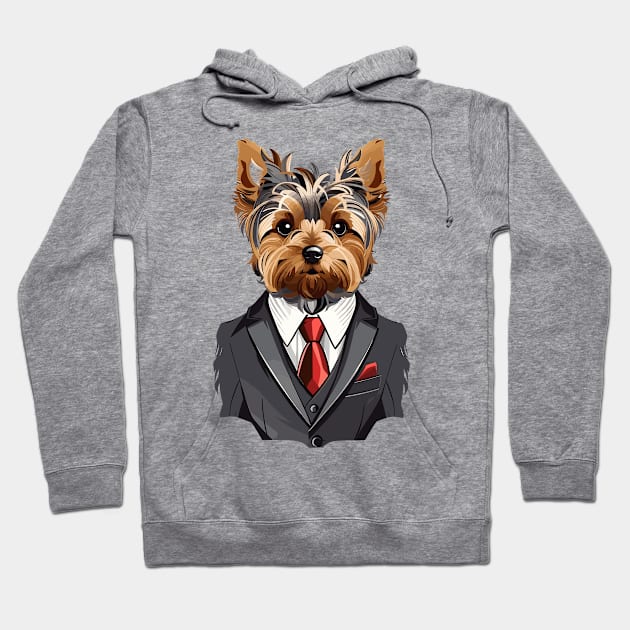 Yorkshire Terrier With Suit Hoodie by Graceful Designs